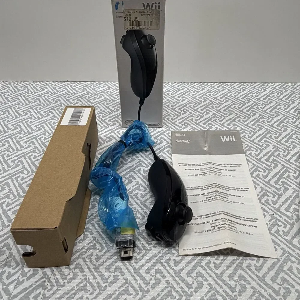 Nintendo Wii Black Nunchuk - Brand New, Open Box CIB